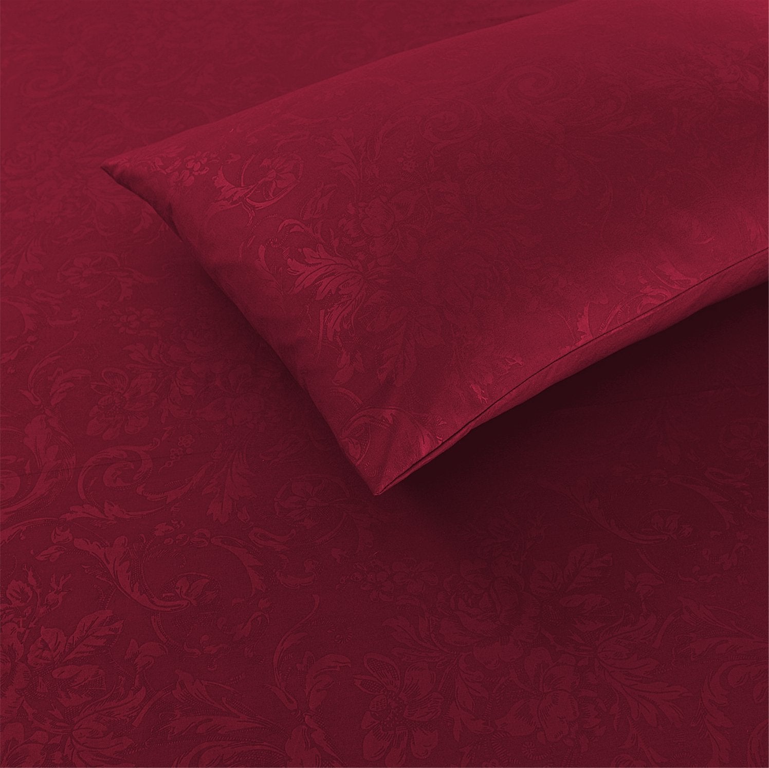 Leather Embossed Pearl Fitted SHEETS-KING (Maroon) - Image 3