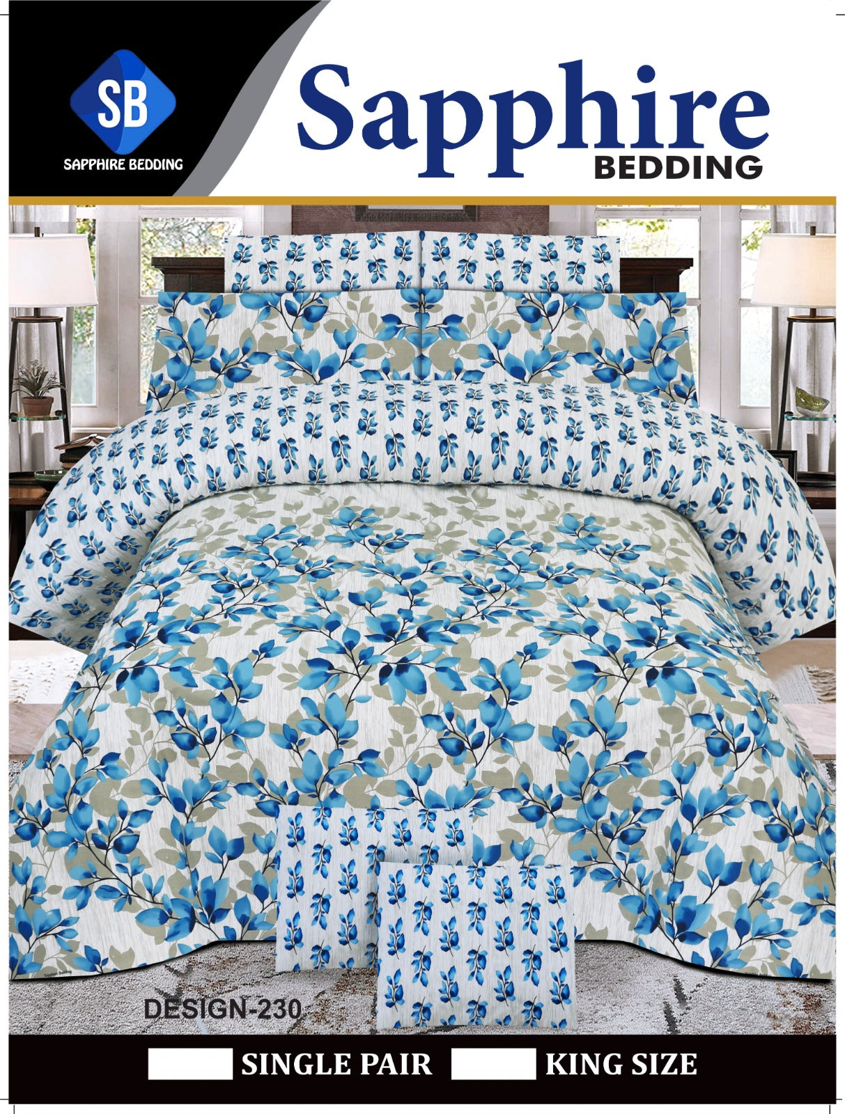 Sapphire Collection Pure Cotton Bed Sheet D230